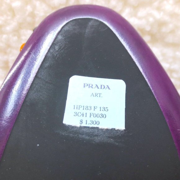 NIB PRADA SATIN MARY JANE PLATFORM PUMPS JEWELED HEEL - Picture 10 of 12